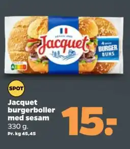 Netto Jacquet burgerboller med sesam tilbud