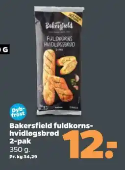 Netto BAKERSFIELD Fuldkorns- hvidløgsbrød 2-pak tilbud