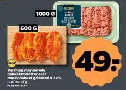 Netto VELSMAG Marinerede nakkekoteletter eller dansk hakket grisekød 8-12% tilbud