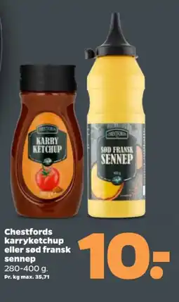 Netto CHESTFORDS Karryketchup eller sød fransk sennep tilbud