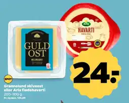 Netto Grønnelund skiveost eller arla flødehavarti tilbud