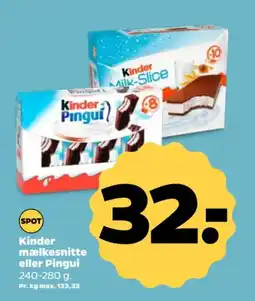 Netto KINDER Mælkesnitte eller pingui tilbud