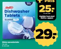 Netto SHINE Opvasketabs tilbud