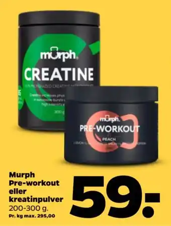 Netto MURPH Pre-workout eller kreatinpulver tilbud