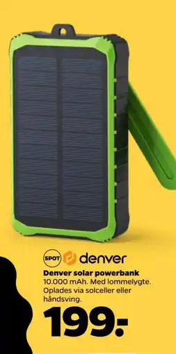 Netto DENVER Solar powerbank tilbud