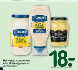 REMA 1000 Hellmann's mayonnaise eller Maille dijonsennep tilbud
