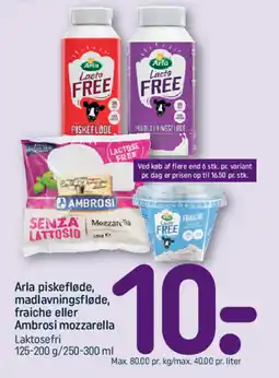 REMA 1000 Arla piskefløde, madlavningsfløde, fraiche eller Ambrosi mozzarella L tilbud