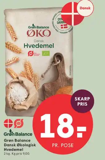 SPAR Grøn Balance Dansk Økologisk Hvedemel tilbud