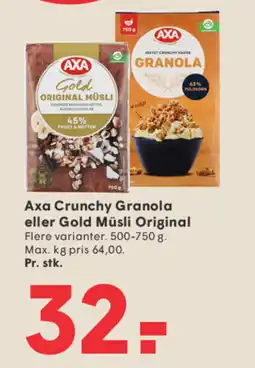 SPAR Axa Crunchy Granola eller Gold Müsli Original tilbud