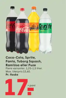 SPAR Coca-Cola, Sprite, Fanta, Tuborg Squash, Ramlösa eller Fuze tilbud