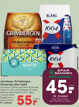SPAR Jacobsen, Grimbergen, Somersby eller 1664 tilbud