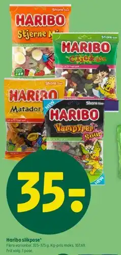 Coop 365 Haribo slikpose tilbud