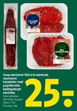 Coop 365 Coop marineret filet, koteletter eller kyllingebryst tilbud