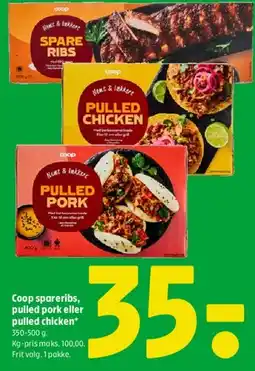 Coop 365 Coop spareribs, pulled pork eller pulled chicken tilbud