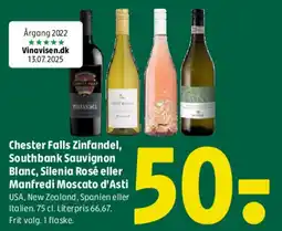 Coop 365 Chester Falls Zinfandel, Southbank Sauvignon Blanc, Silenia Rosé eller Manfredi Moscato d'Asti tilbud