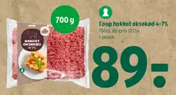 Coop 365 Coop hakket oksekød 4-7% tilbud