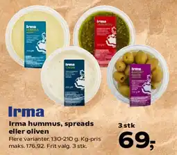 SuperBrugsen Irma hummus, spreads eller oliven tilbud