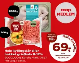 SuperBrugsen Hele kyllingelår eller hakket gris/kalk 8-12% tilbud