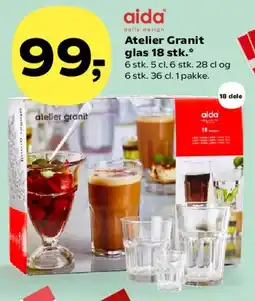 SuperBrugsen Atelier Granit glas 18 stk. tilbud