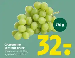 Coop 365 Coop grønne kernefrie druer tilbud