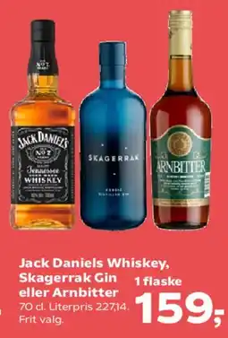 SuperBrugsen Jack Daniels Whiskey, Skagerrak Gin eller Arnbitter tilbud