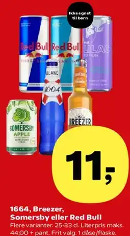 SuperBrugsen 1664, Breezer, Somersby eller Red Bull tilbud
