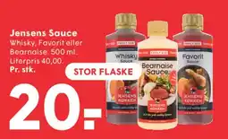 SPAR Jensens Sauce (Whisky, Favorit eller Bearnaise) - stor flaske tilbud