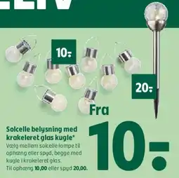 Coop 365 Solcelle belysning med krakelert glas kugle tilbud