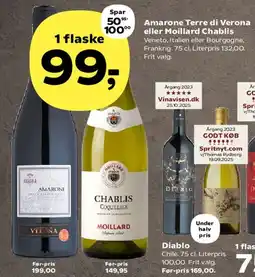 SuperBrugsen Amarone Terre di Verona eller Moillard Chablis tilbud