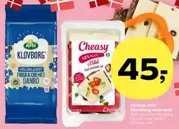 Kvickly Cheasy eller Klovborg skæreost tilbud