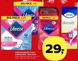 Kvickly Libresse bind/trusse-indlæg eller Tena bind tilbud