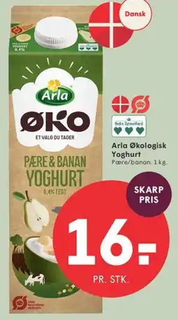 SPAR Arla Økologisk Yoghurt Pære & Banan tilbud