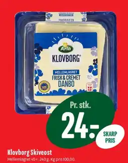 Min Købmand Klovborg Skiveost tilbud