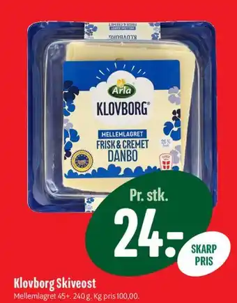 Min Købmand Klovborg Skiveost tilbud