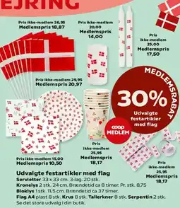 Kvickly Udvalgte festartikler med flag tilbud