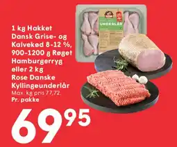 SPAR Hakket kød / Røget hamburgerryg / Rose danske kyllingeunderlår tilbud