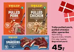 Kvickly Tulip pulled pork, pulled chicken eller spareribs tilbud