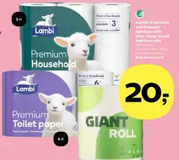 Kvickly Lambi Premium toiletpapir / GIANT køkkenrulle tilbud