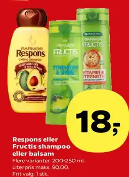 Kvickly Respons eller Fructis shampoo eller balsam tilbud