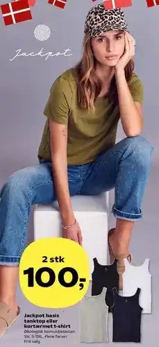 Kvickly Jackpot basis tanktop eller kortærmet t-shirt (2 stk) tilbud