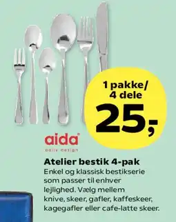 Kvickly Atelier bestik 4-pak tilbud