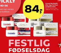 Kvickly L'Oréal Revitalift eller Age Perfect ansigtscreme tilbud