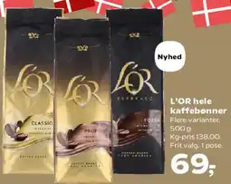 Kvickly L'OR hele kaffebønner tilbud