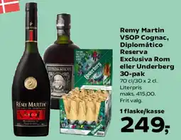 Kvickly Remy Martin VSOP / Diplomatico / Underberg 30-pak tilbud