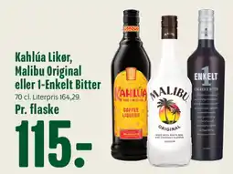 Min Købmand Kahlúa Likør, Malibu Original eller 1-Enkelt Bitter tilbud