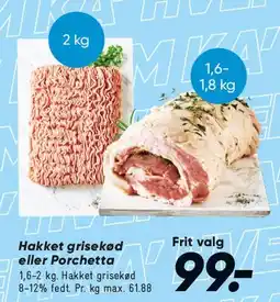 Bilka Hakket grisekød eller Porchetta tilbud