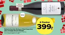 Kvickly Roberto Sarotto Barbera d'Asti Superiore / Prestige Mâcon-Villages tilbud