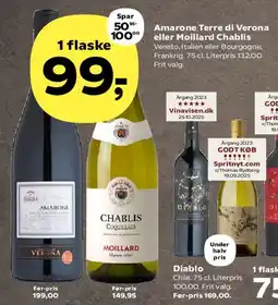 Kvickly Amarone Terre di Verona eller Moillard Chablis tilbud