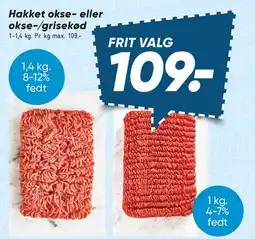 Bilka Hakket okse- eller okse-/grisekød tilbud