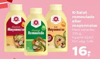 Kvickly K-Salat remoulade eller mayonnaise tilbud